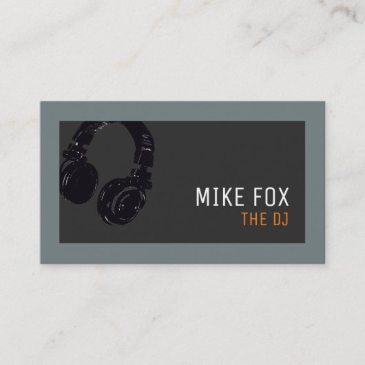 音楽プロフェッショナルDJのヘッドフォン付き名刺 名刺 (正面)