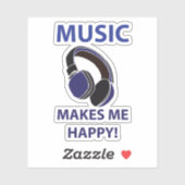 音楽ヘッドフォン音楽で音楽を楽しめる シール (シート)