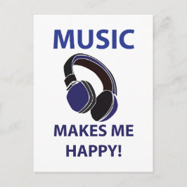 音楽ヘッドフォン音楽で音楽を楽しめる ポストカード