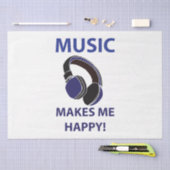 音楽ヘッドフォン音楽で音楽を楽しめる 薄葉紙 (クラフト)