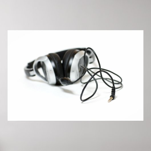 音楽ヘッドフォン、ケーブル、ジャック ポスター (正面)