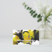 音楽ヘッドフォン |水色芸術的 名刺 (スタンド正面)