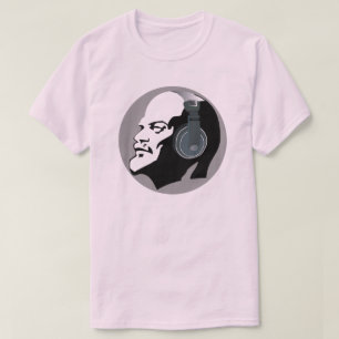 音楽ヘッドホン付きアーバンレーニン Tシャツ