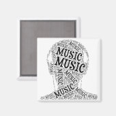 音楽ヘッドワード写真 マグネット (正面/裏面)