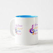 音楽ベもしーヴィンテージラブ引用文デザイン。 ツートーンマグカップ (正面左)