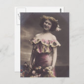 音楽ホールフランスのベルエポック女性葉書 ポストカード (正面/裏面)