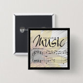 音楽ボタンとのあなた自身を表現して下さい 缶バッジ (正面&裏面)