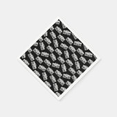 音楽ボックスプリントアートパターンボームボックスブラック スタンダードカクテルナプキン (角)
