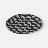 音楽ボックスプリントアートパターンボームボックスブラック ペーパープレート (アングル)