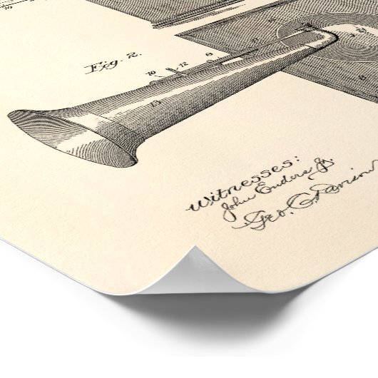 音楽ボックス1904特許アート古いピーパー ポスター (角)