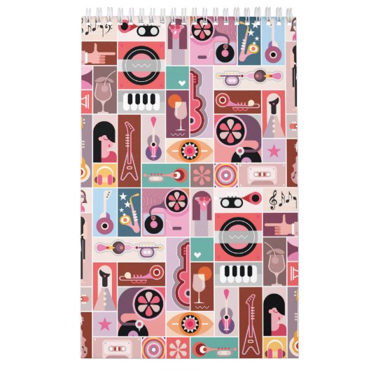 音楽ポップ・アートの芸術 カレンダー (カバー)