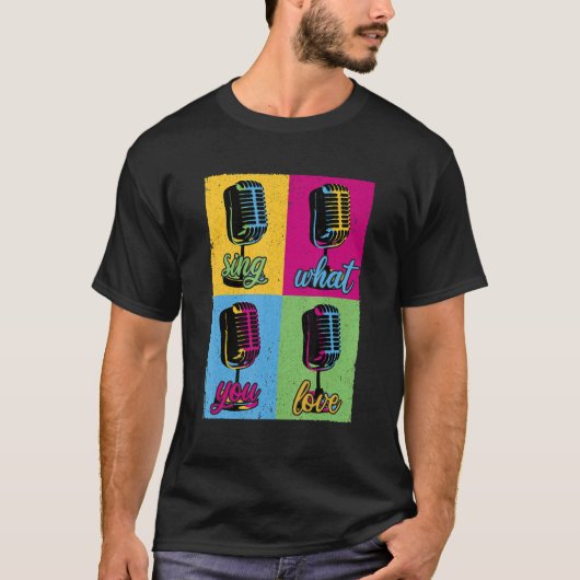 音楽マイクの好きな曲を歌う Tシャツ (正面)