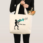 音楽マッシュアップミュージック私の耳にクリームトート ラージトートバッグ (正面(商品))