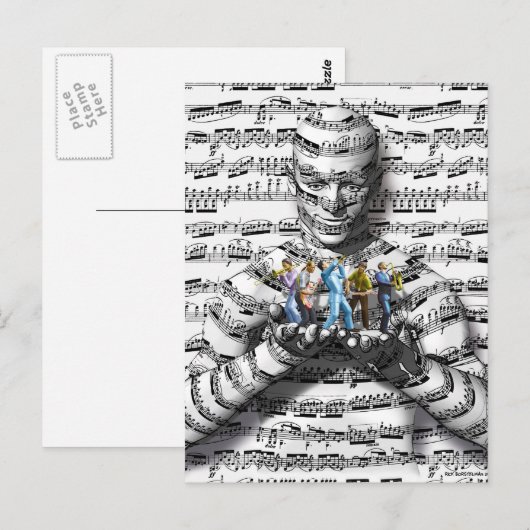 音楽マン ポストカード (正面/裏面)