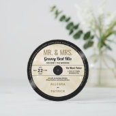 音楽ミセス・グルーヴィ金ゴールドレトロヴィンテージウェディング 招待状 (スタンド正面)