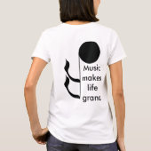音楽ミュージシャンは生命に壮大な音楽的なおもしろいをします Tシャツ (裏面)