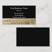 音楽ミュージシャンは黒でスコア 名刺 (正面/裏面)