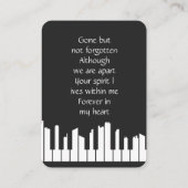 音楽ミュージシャンピアニストピアノプレーヤーバンド 名刺 (裏面)