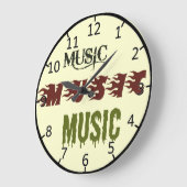 音楽ミュージック ラージ壁時計 (傾斜)