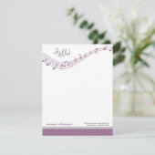 音楽メモカスタムフラットノートカード(ラベンダー) 招待状 (スタンド正面)