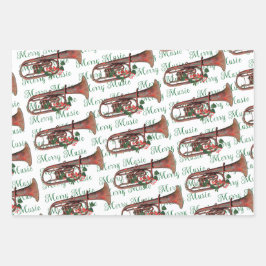 音楽メリーサックス、バイオリン及びトランペットフェスティバル ラッピングペーパーシート