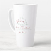 音楽メリー先生のクリパーソナライズされたスマス カフェラテマグ (左アングル)