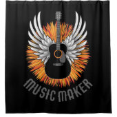 音楽メーカー（ギタープレーヤー） シャワーカーテン (正面)