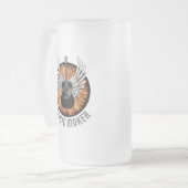 音楽メーカー(ギタープレーヤー) フロストグラスビールジョッキ (正面左)