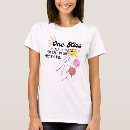 音楽モダンと愛のグラフィックに関する抽象芸術引用文 Tシャツ (正面)