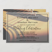 音楽モダンギタ素朴ー・ハンドレタ結婚ー 招待状 (正面/裏面)