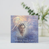 音楽モダングラッドフォトブルーID899 招待状 (スタンド正面)