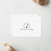 音楽モダンノート白黒パーソナライズされた ノートカード (正面/裏面インサイチュ)