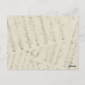 音楽モダンノート音楽結婚のテーブル番号 ポストカード (裏面)