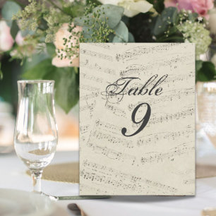 音楽モダンノート音楽結婚のテーブル番号 ポストカード