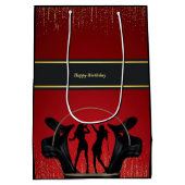 音楽モダンパーティーカラオケ誕生日抱き枕 ミディアムペーパーバッグ (裏面)