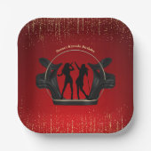 音楽モダンパーティーカラオケ誕生日紙プレート ペーパープレート (正面)