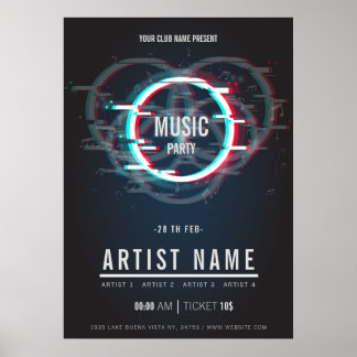 音楽モダンパーティーチラシ告知ポスター ポスター