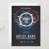 音楽モダンパーティーフライヤー発表 招待状 (正面/裏面)