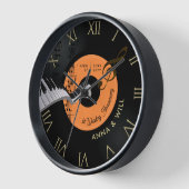 音楽モダンピアノビニ結婚ー1周年記念 壁時計 (傾斜)