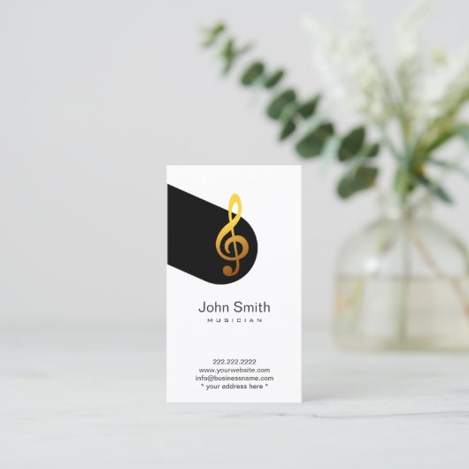 音楽モダン記号ミュージシャンプロファイルカード 名刺 (スタンド正面)