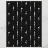 音楽モチーフ溶ける高音クレフ、 音符記号白と黒 (裏面)