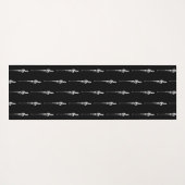 音楽モチーフ溶ける高音クレフ、 音符記号白と黒 ヨガマット (裏面(横))