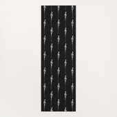 音楽モチーフ溶ける高音クレフ、 音符記号白と黒 ヨガマット (裏面)