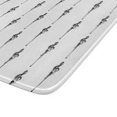 音楽モチーフ溶ける高音クレフ、 音符記号白黒 カッティングボード (角)