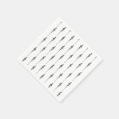 音楽モチーフ溶ける高音クレフ、 音符記号白黒 スタンダードカクテルナプキン (角)