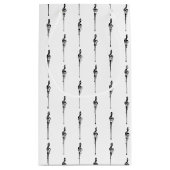 音楽モチーフ溶ける高音クレフ、 音符記号白黒 スモールペーパーバッグ (裏面)