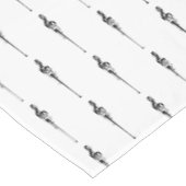 音楽モチーフ溶ける高音クレフ、 音符記号白黒 テーブルクロス (アングル)