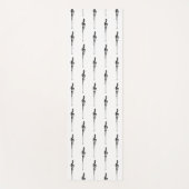 音楽モチーフ溶ける高音クレフ、 音符記号白黒 ヨガマット (正面)