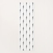 音楽モチーフ溶ける高音クレフ、 音符記号白黒 ヨガマット (裏面)