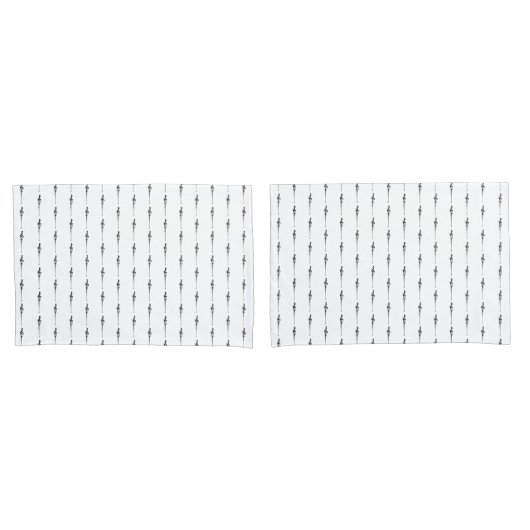 音楽モチーフ溶ける高音クレフ、 音符記号白黒 枕カバー (フロントセット)